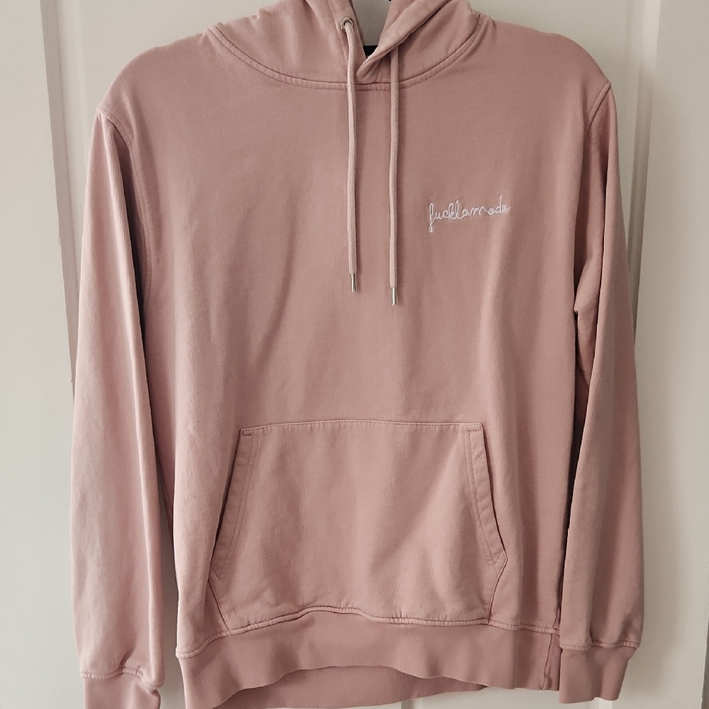 Pink Hoodie with Embroidered Logo